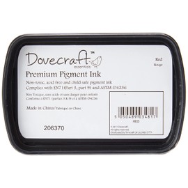 Trimcraft DCIP13 Dovecraft Essentials Premium Non Toxic Pigment Ink Pad, Red, 8.5 x 2 x 6 cm