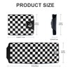Tezmd Black and White Checkered Small Wallet Leather Slim Bifold