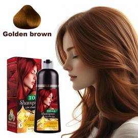 toae blonde brown hair color shampoo,Can cover gray hairs,Herbal Ingredients Natural Shampoo,Contains Ginseng Extract,Natural Haircoloring, Salon - Color: Golden-brown