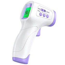 Termómetro infrarrojo sin contacto frente Termómetro de temperatura corporal PC868 de alta precisión visualización LCD para adultos, bebés y niños    