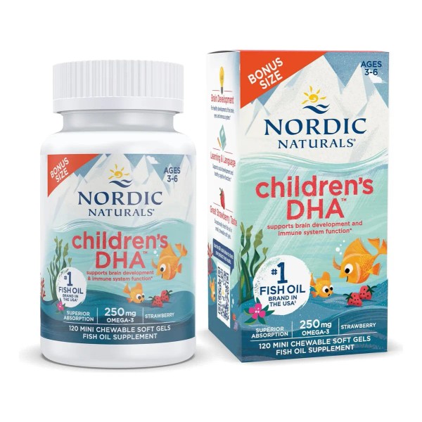 Dha Omega 3 Epa Niños 120mini Gel, Nordic Naturals Americano