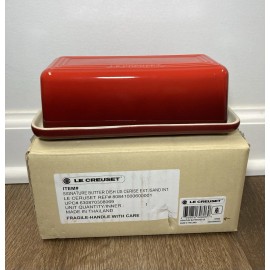 Le Creuset "Cerise" Signature Butter Dish LE CREUSET Stoneware Covered Single Stick Cherry