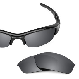 Revant Replacement Lenses Compatible With Oakley Flak Jacket, Polarized, Black Chrome MirrorShield