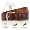 LINDENMANN Men's Buffalo Leather Belt 40 mm Cognac, dark brown