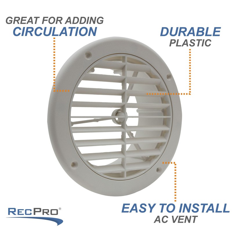 RecPro RV AC 5" Side Vent | Optional Charcoal Filter