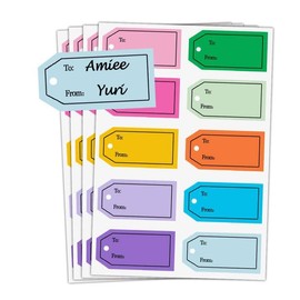 Happy Mother's Day to and from Gift Tag Stickers,2.5x1.2 Inch Bright Colors All Occasions Gift Wrapping Labels for Party Favors Marking,10 Colors,500 Pcs