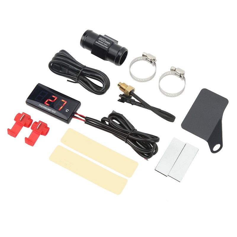 Motorcycle Digital Water Temperature Gauge Ultra Thin DC 12V LCD