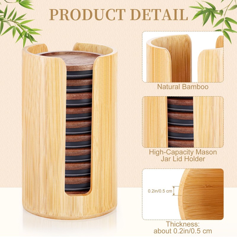 AFOROEOA 2 Pack Mason Jar Lid Organizer (Wide Mouth &