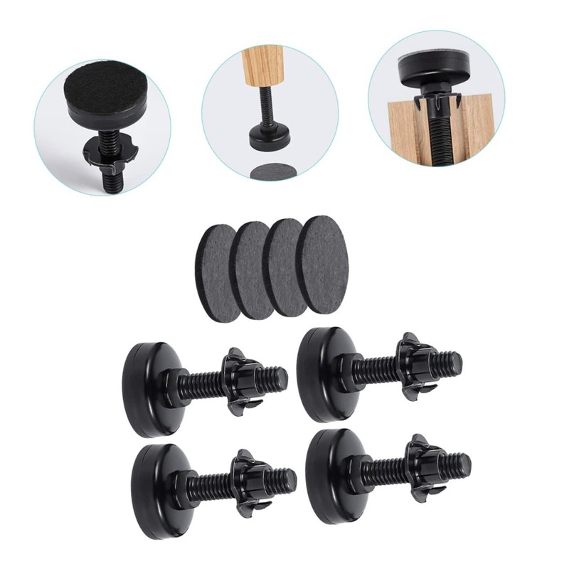 WOONEKY 4pcs Adjustable Heavy Duty Furniture Levelers with Nut Thread