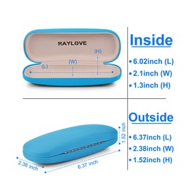 RayLove Unisex Hard Shell Eyeglasses Cases, Protective Case For Glasses(Sky Blue)