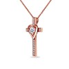 GemStar USA Rose Gold Flashed Sterling Silver Cross Heart Necklace