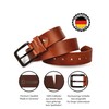 Cartvelli Men's Genuine Leather Belt, Black, 40 mm, Made in
