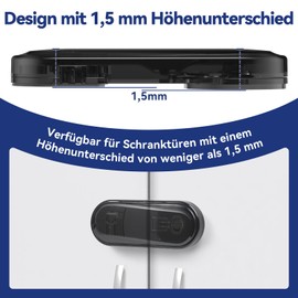 ECHOCUBE Kindersicherheits-Schrankschlösser, 12 Packungen Baby-Proofing-Schrankschlösser mit Klebstoff, Baby-Sicherheits-Kinderschlösser für Schränke, Schränke, Schubladen (Schwarz)