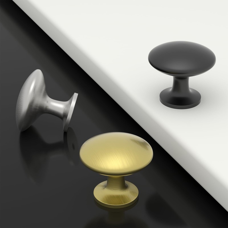 LONTAN 10 Pieces Black Door Knobs Drawer Knobs Zinc Alloy