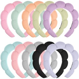 PercyEffie 10Pcs Spa headband for Women makeup headband Bulk skincare headbands Bubble Band for Washing Face Women Puffy Hair Band for Washing Face Woman skin care headbands Headwear Hair Accessories