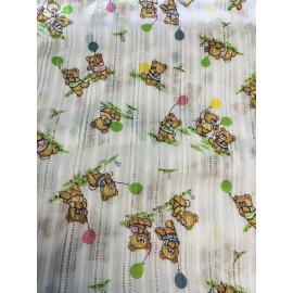 Unbranded VTG Novelty Teddy Bears with Balloons on White DIMITY Doll Clothes BTHY