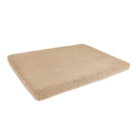 Sherry Kline Reversible Sherpa to Sherpa Crate Mat for Pets - Durable Zippered Design, Removable Washable Cover - 20" x 30" x 2.5", Small, Taupe