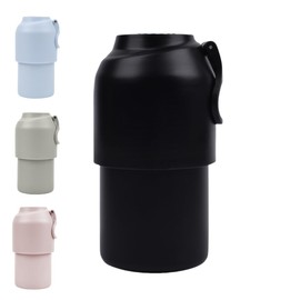 Plastic Bottle Holder, Cold Insulated, Vacuum Insulated, Plastic Bottle Cover, Folding Handle, 13.5 - 23.6 fl oz (400 - 600 ml), Suitable for Multi-Shape Bottles, Beverage Holder (Black)