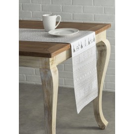 Maison d' Hermine Cozy Christmas 100% Cotton Table Runner Farmhouse Tabletop Cover for Home Kitchen Dining Décor Parties Family Dinners Wedding Thanksgiving/Christmas (37cm x 180cm)