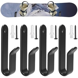 4-Pack Snowboard Wall Mount Clips for Stylish Display