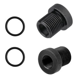 2 Pack 1/2-28 to 13/16-16 Thread Adapter, Oil Filter Adapter Steel Oil Filter Adapter Plate Thread Screw Converter (Black)