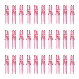 sourcing map Archery Arrow Nocks Plastic Carbon Arrow Inserts .244"/6.2mm for DIY Hunting Shooting Compound Recurve Bow(Transparent Pink, Pack of 30)