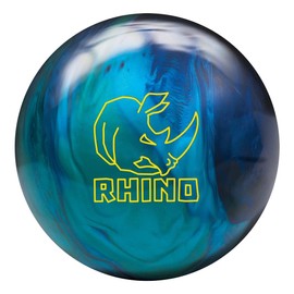 Brunswick Rhino Reactive Pre-Drilled Bowling Ball, Cobalt/Aqua/Teal, 16