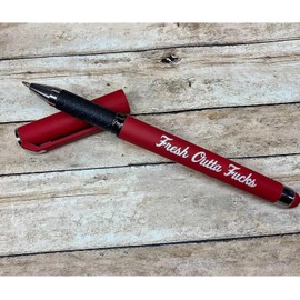 Grurun Fresh Outta Fucks Pad and Pen, Snarky Novelty Office Supplies, 4 Funny Sticky Notes and 2 Pen Set,Novelty Pen Desk Accessory Gifts for Friends Co-Workers (4Pad with 2Pen -B)