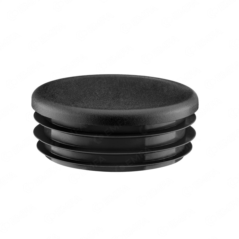 10 pcs. end cap for inch pipe 1" black round