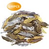 100 Pieces Mixed Colors alloy Angel Feather Wings Charms Pendants