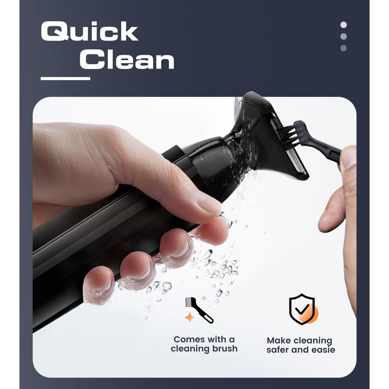 Electric Back Shaver for Men, Long Handle Body Grooming Kit