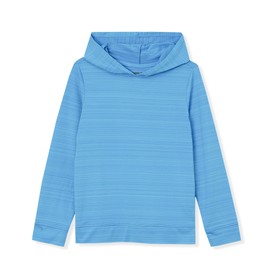 Lands' End Kids Long Sleeve UPF 50 Sun Hoodie Rash Guard Malibu Blue Kids Large