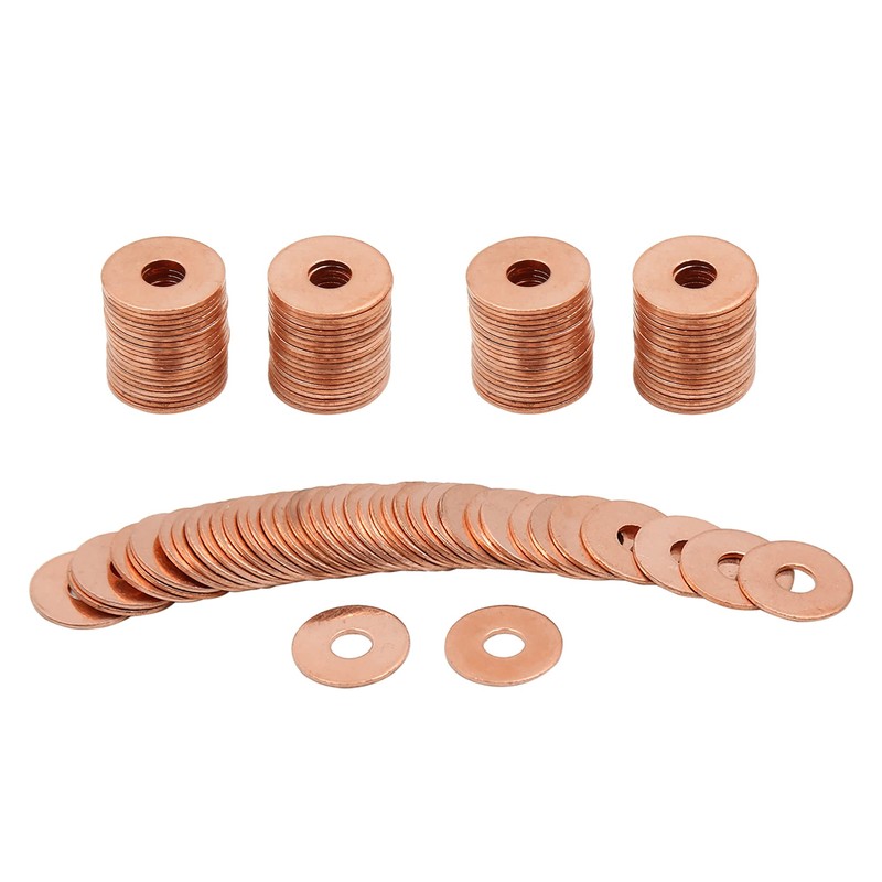 sourcing map Copper Washers Flat Sealing Rings 6 mm Inner