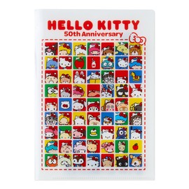 Sanrio 130028 Hello Everyone! Sanrio Characters File Sticker Set, 8.7 x 6.0 x 0.08 inches (22 x 15.3 x 0.2 cm), PP/Paper