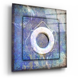 Epic Art 'Beach House Life Saver' by Lightbox Journal, Acrylic Glass Wall Art, 12"x12"