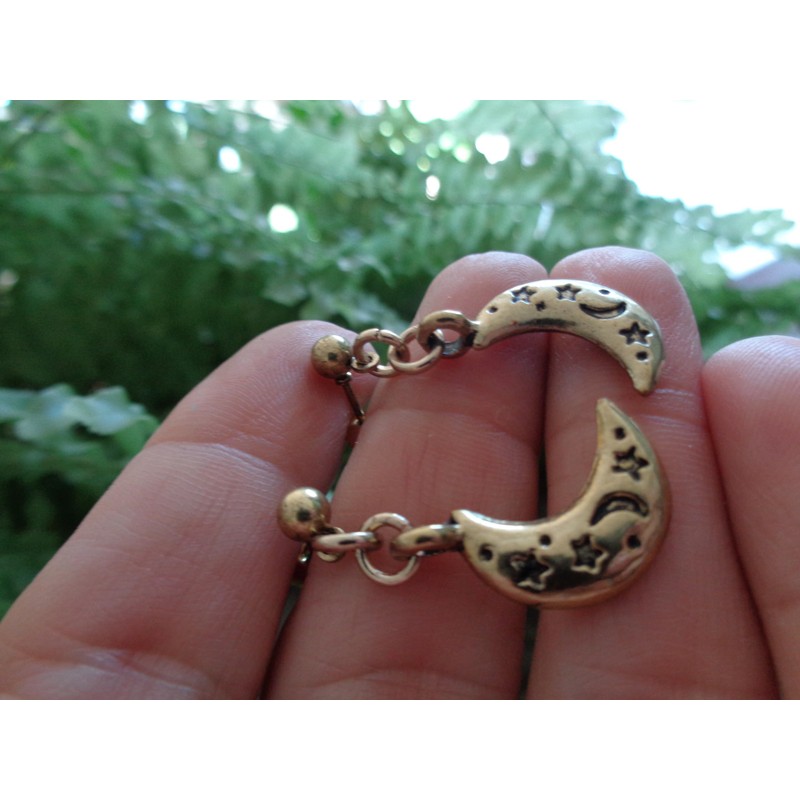 .｡.:* ☆ GOLD LUNA MOND NEUMOND HALBMOND STECKER ☆*.:｡. Ohrringe,