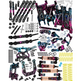 RCMYou RC Upgrades Part for 1/10 Slash 2WD,Suspension Arm,Shock Absorber,Caster Block,Steering Blocks,Stub Axle Carriers,Steering Bellcranks,Drive Shaft,Links,Shock Tower,Front Bulkhead,Colorful
