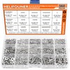 HELIFOUNER 560 Pieces #2-56#4-40#6-32 Phillips Pan Head Machine Screws Nuts