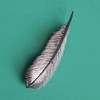 Sterling Silver Bird Feather Pin - Scarf, Lapel Brooch -