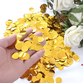 Gold Metallic Foil Confetti 8000 Pcs Shiny Round Table Confetti for Wedding ，Graduation ，Party Decorations,60g of pack