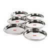 Sumeet Stainless Steel Heavy Gauge Deep Wall Dinner Plates with