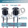 DMWD 5pcs 16mm Latching Metal Push Button Switch High Round