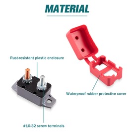 2 PCS DC 12V - 24V 30Amp Automatic Reset Circuit Breaker for Car, ATV, RV, Ship, Battery Chargers and More（with Cover）