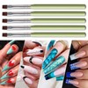 DANNEASY 5pcs Acrylic Nail Brush Flat Nail Clean Up Brush