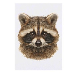 'Raccoon Portrait' Temporary Tattoo - Water Resistant, Skin-Safe, Non-Toxic Transfer (TO00084775)