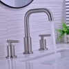TRUSTMI Brushed Nickel Bathroom Faucet 3 Hole, Brass, 8 to16