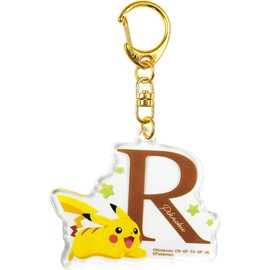 Tees Factory PM-5541197R Pokemon Initial Acrylic Key Chain 2 R, Approx. H 2.0 x W 2.4 x D 0.1 inches (5.2 x 6 x 0.3 cm)