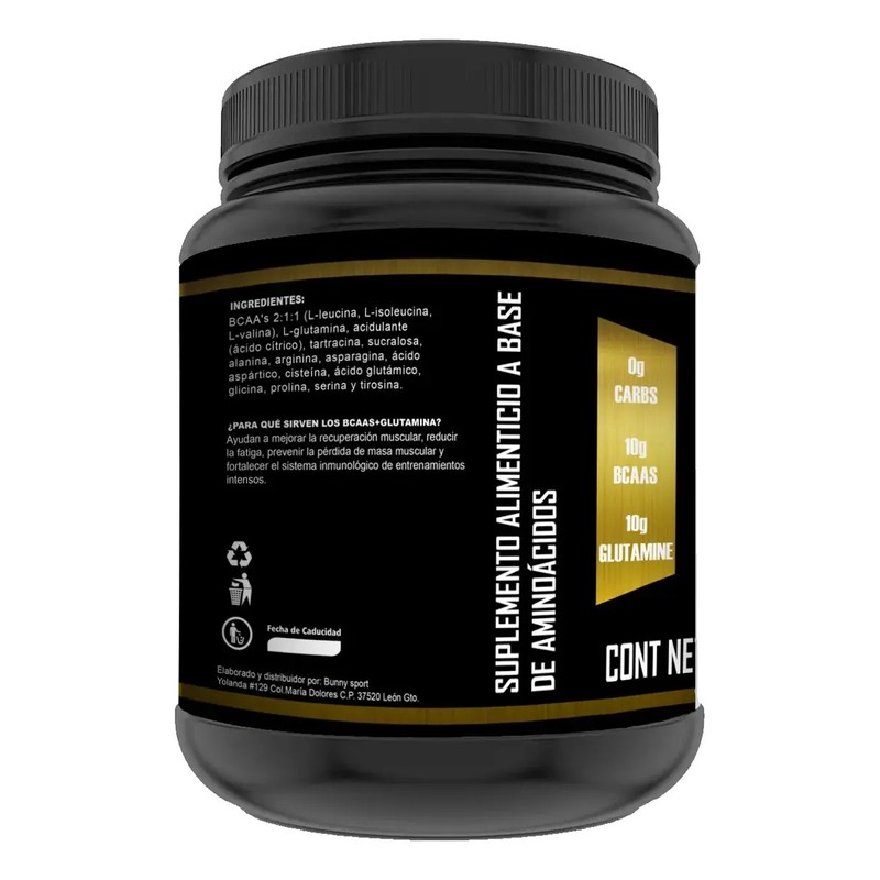 Aminoácidos Bcaas Glutamina Golds Protein 1kg Polvo 50serv