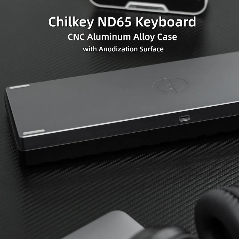 OOCTPK Chilkey ND65 Wired Aluminum Mechanical Keyboard, 65% Layout Portable