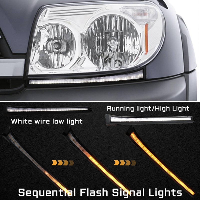 Switchback White/Amber LED Front Side Marker Headlight DRL Amber Sequential